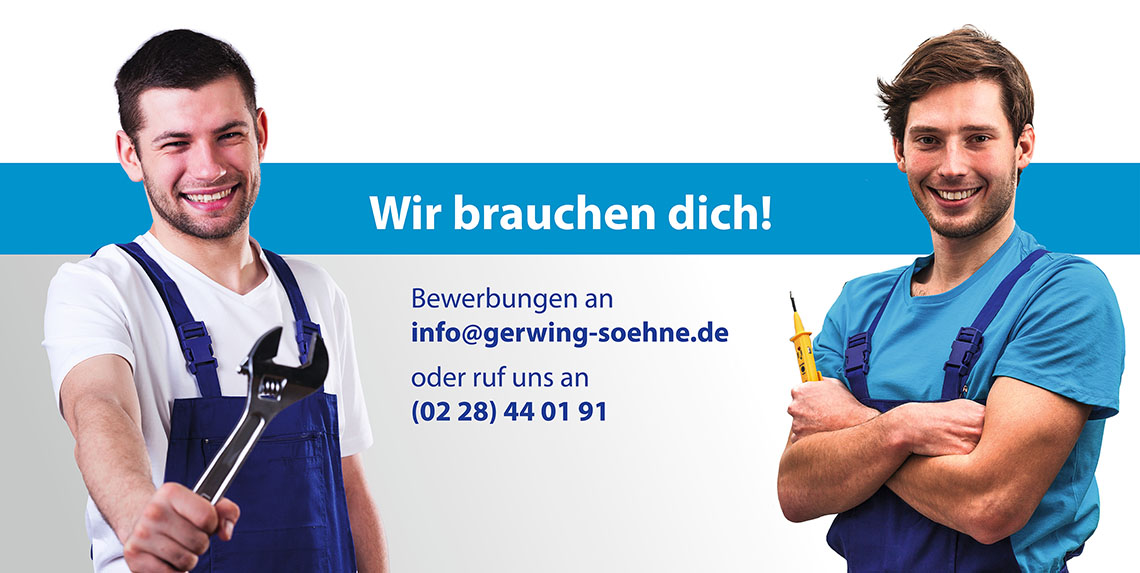 Unternehmen Bonn von Gerwing Söhne – Jobs, Ausbildung Heizungsmonteur, Elektriker, Gerwing Söhne